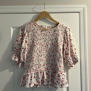 MELLODAY Floral Peplum Crop Top